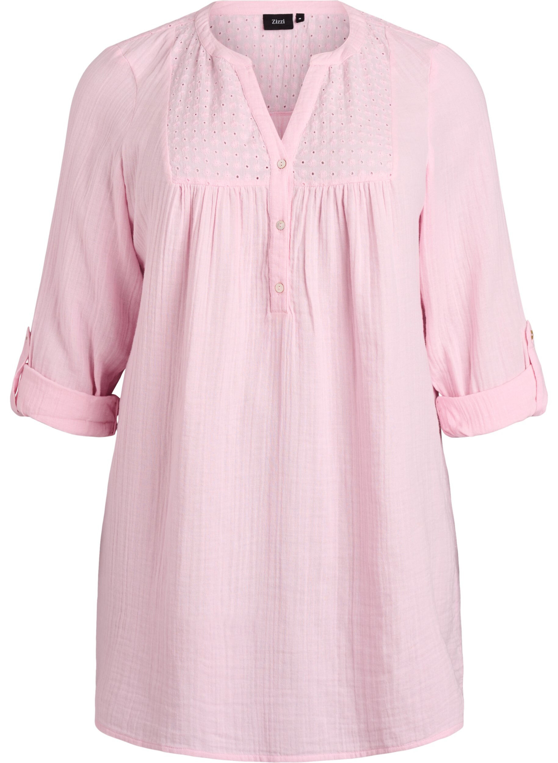 Bomullsmuslin tunika med broderie anglaise