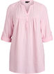 Bomullsmuslin tunika med broderie anglaise, Rosa, Packshot image number 0