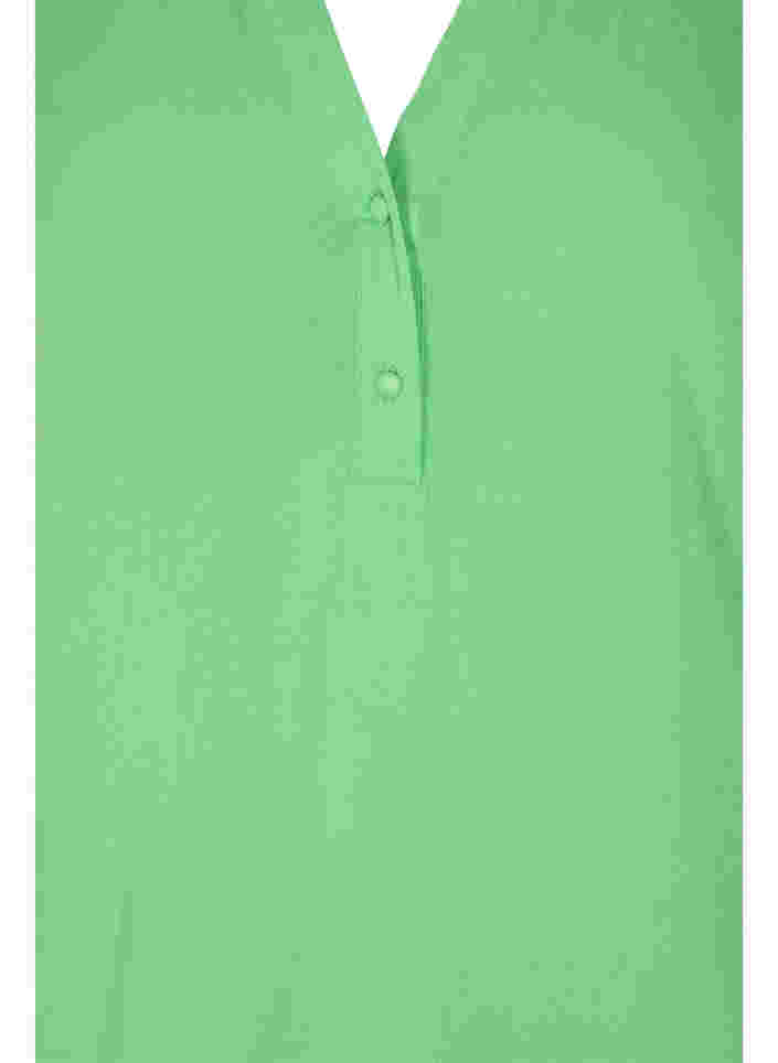 Bluse i viskose med 3/4 ermer og V-hals, Summer Green, Packshot image number 2