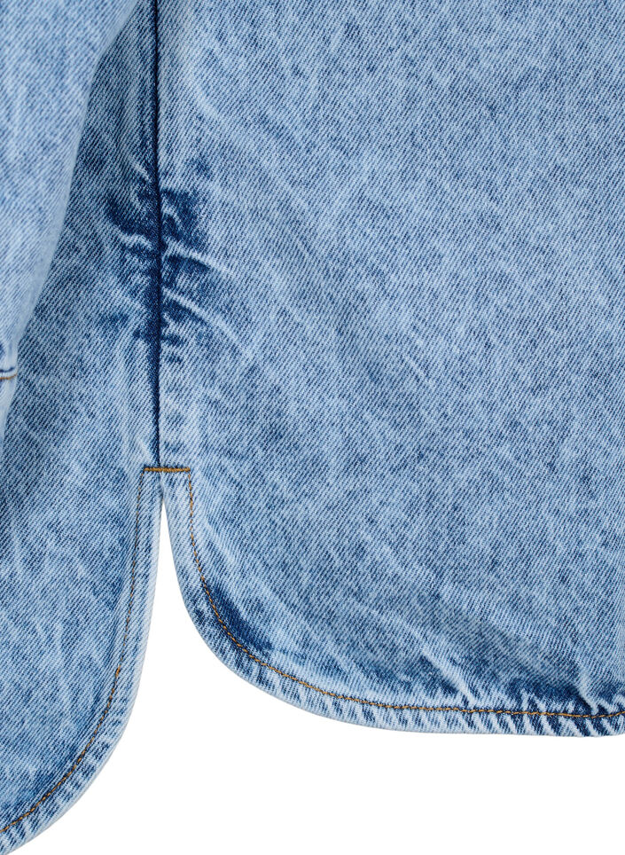 Løstsittende denimjakke med knapper, Light blue denim, Packshot image number 3