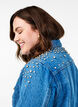 Denimjakke med rhinesteiner, Blå, Model image number 3