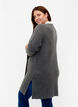Lang cardigan i ribbestrikk, Dark Grey Melange, Model image number 1