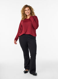 Bootcut-bukse i viskoseblanding, Svart Bootcut-bukse i viskoseblanding, Svart, Model