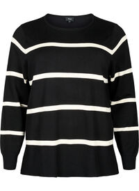  Bluse med striper i strikket viskose