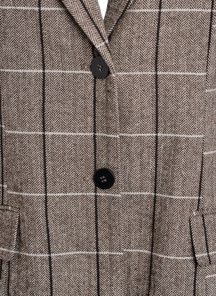 Zizzi Klassisk rutete blazer, Grå, Packshot image number 2