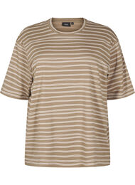 Stripete T-skjorte, Brown White Stripe