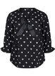 Bluse med sløyfer og 3/4-ermer, Black White Bow, Packshot image number 0