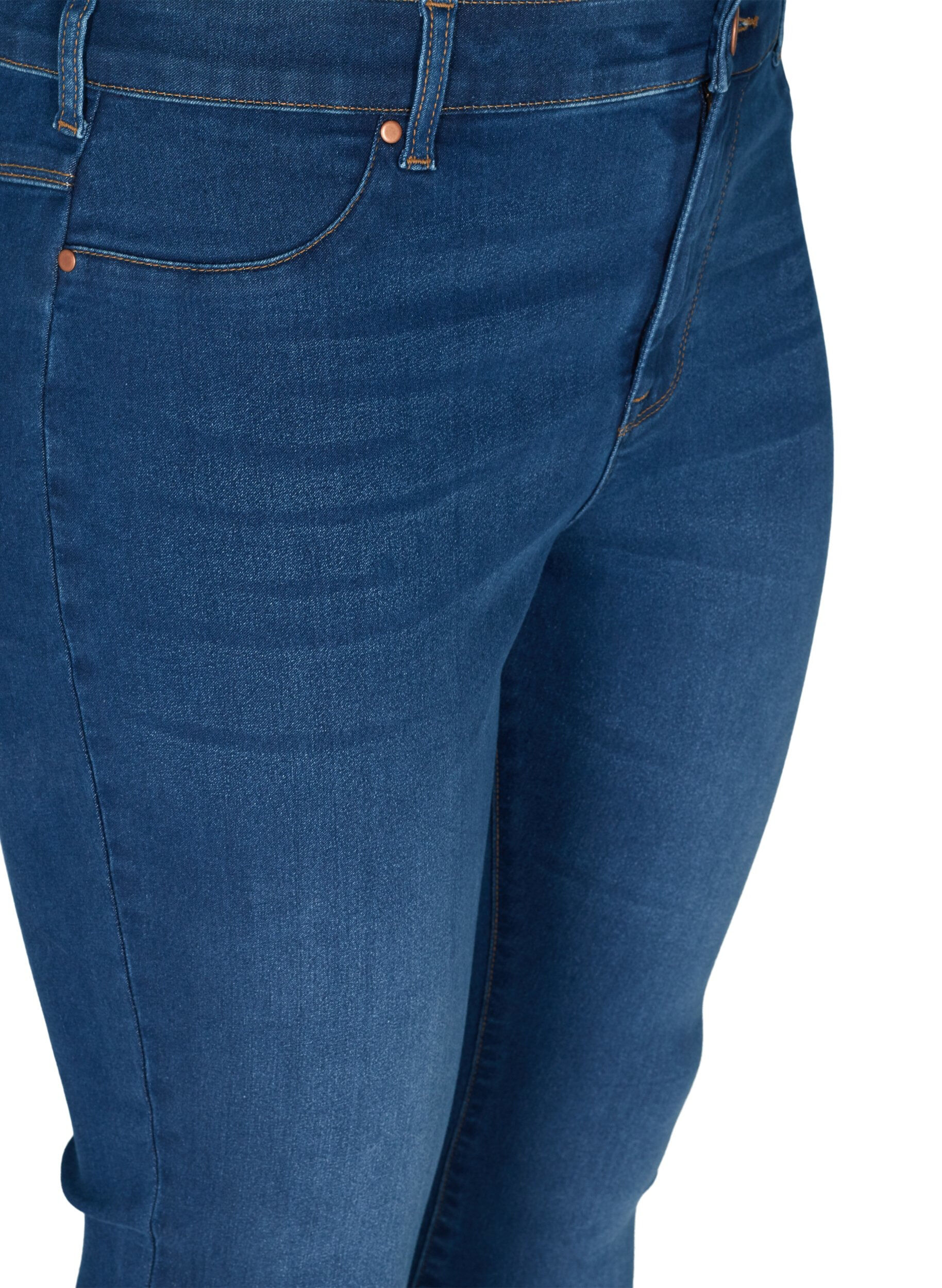 Zizzi Jeggings i bomullsblanding, Blue denim, Packshot image number 2