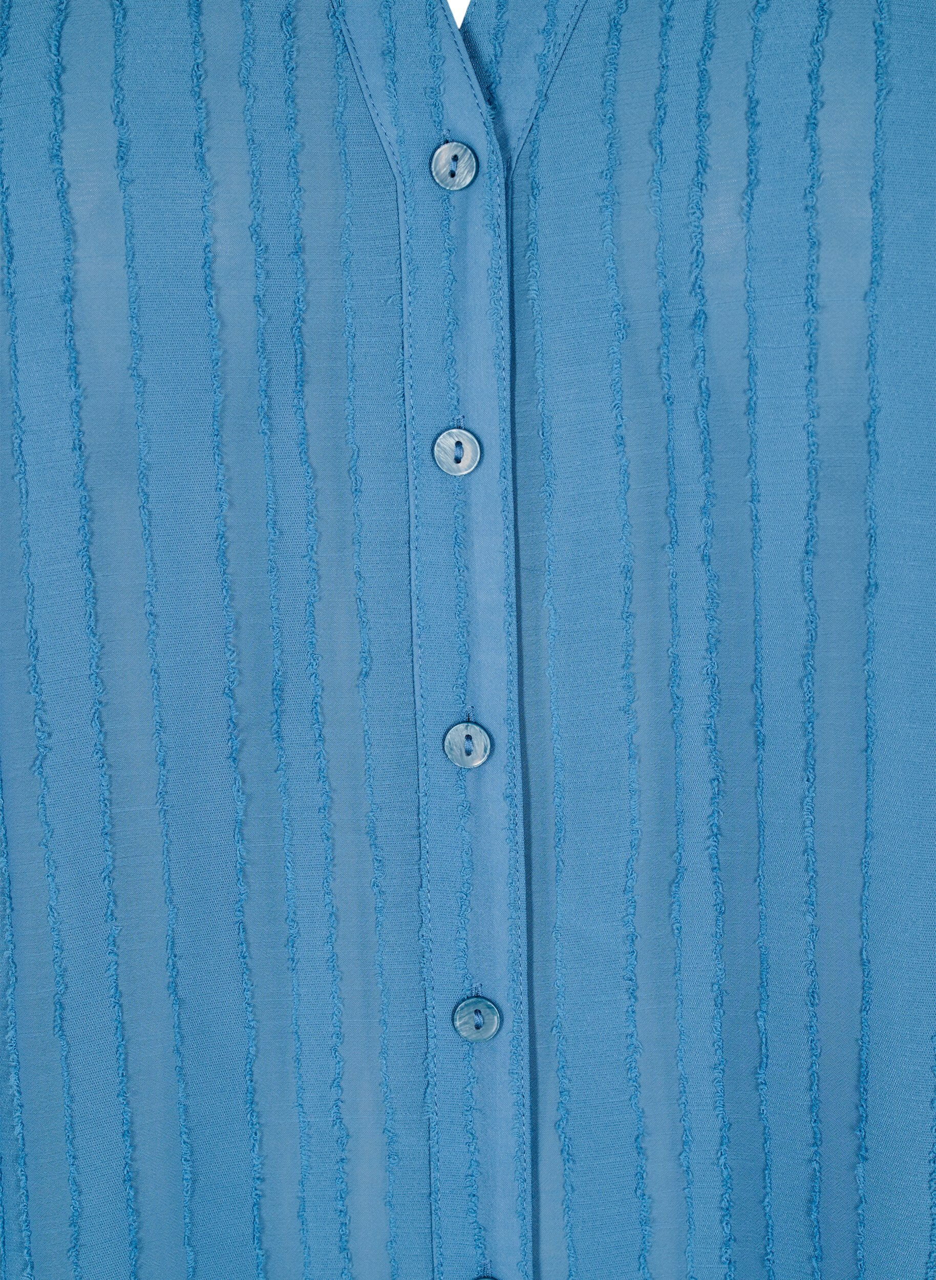 Zizzi Stripete skjortebluse med gjennomsiktige striper, Bl&aring;, Packshot image number 2