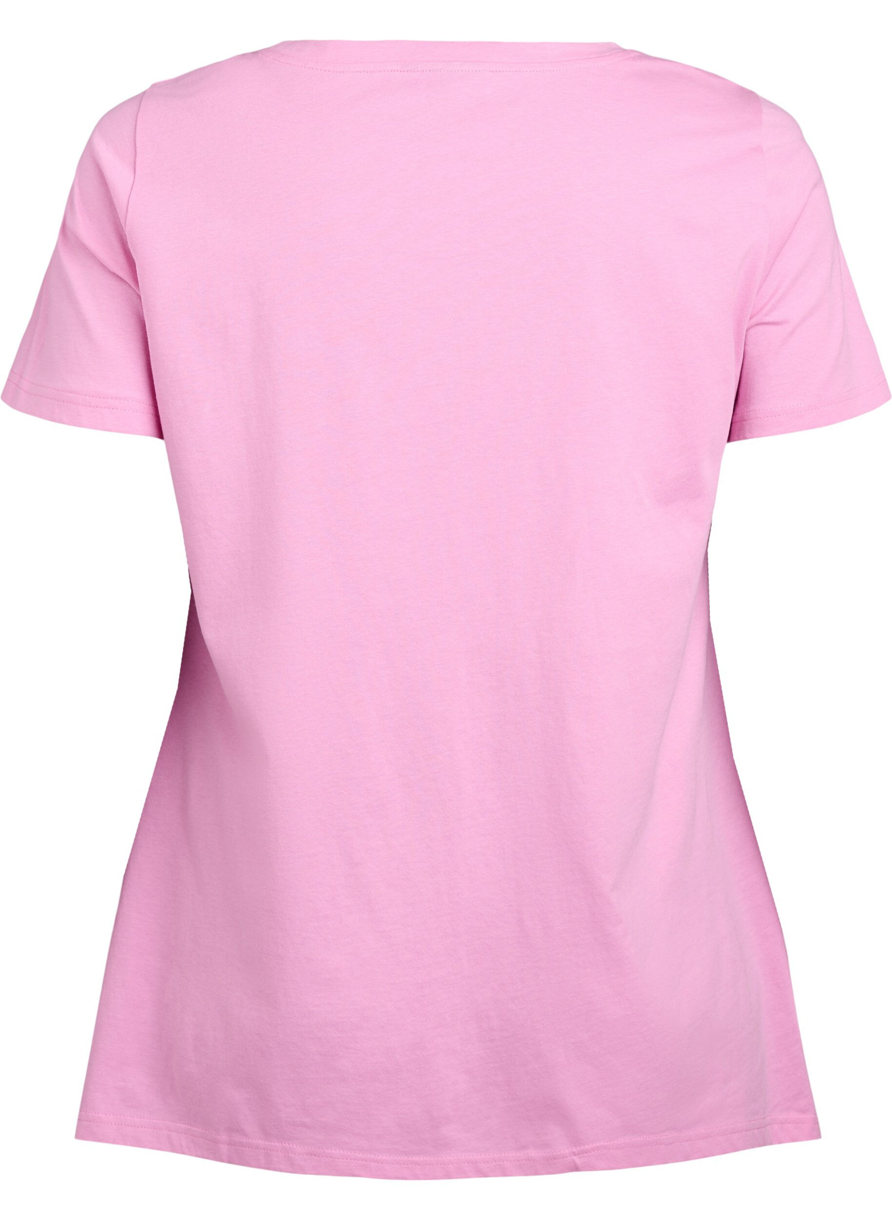 ZizziT-skjorte med rund hals og A-linje form, Rosa, Packshot image number 1