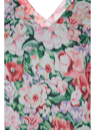 Blomstrete bluse med lange ermer og smock, Flower AOP, Packshot image number 2