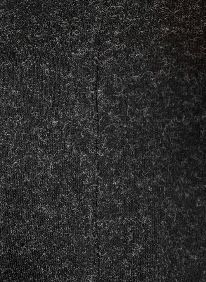 Rund hals strikket poncho, Gr&aring;, Packshot image number 2