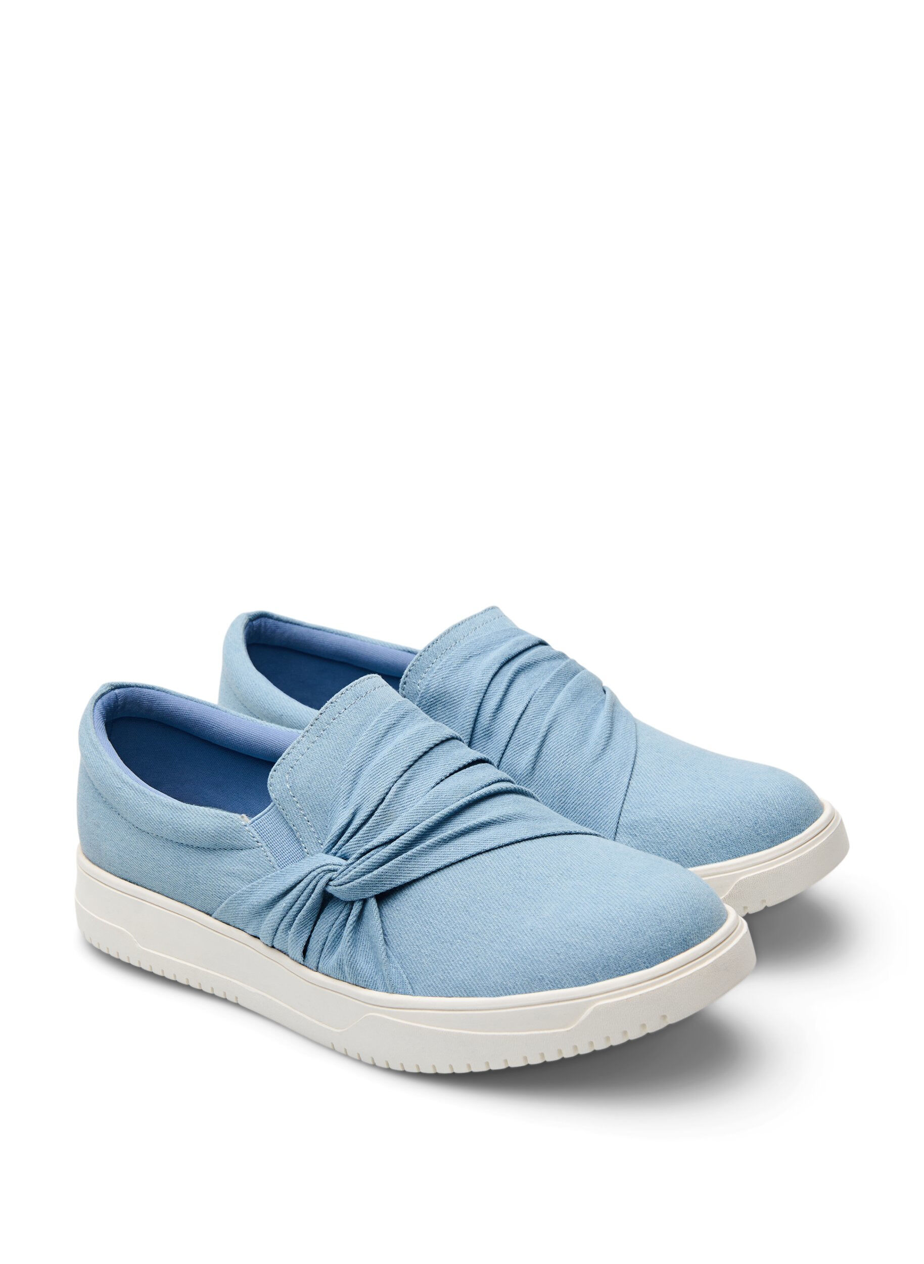 Zizzi Wide fit - Slip-on med knutedetalj, Bl&aring;, Packshot image number 1
