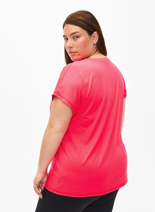 Kortermet trenings T-skjorte, Neon Diva Pink, Model image number 1