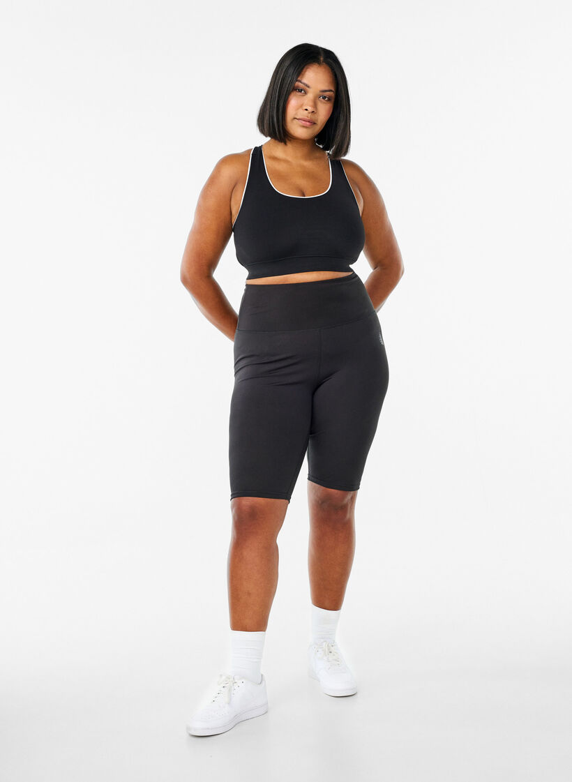 Lange tettsittende treningsshorts, Black, Image