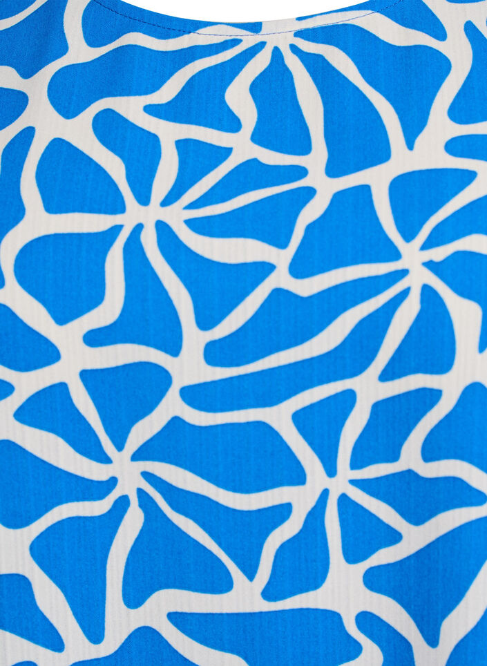 Kortermet bluse med rund hals, Blå, Packshot image number 2