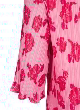 Zizzi Plissert kjole med 3/4 ermer, Rosa, Packshot image number 3