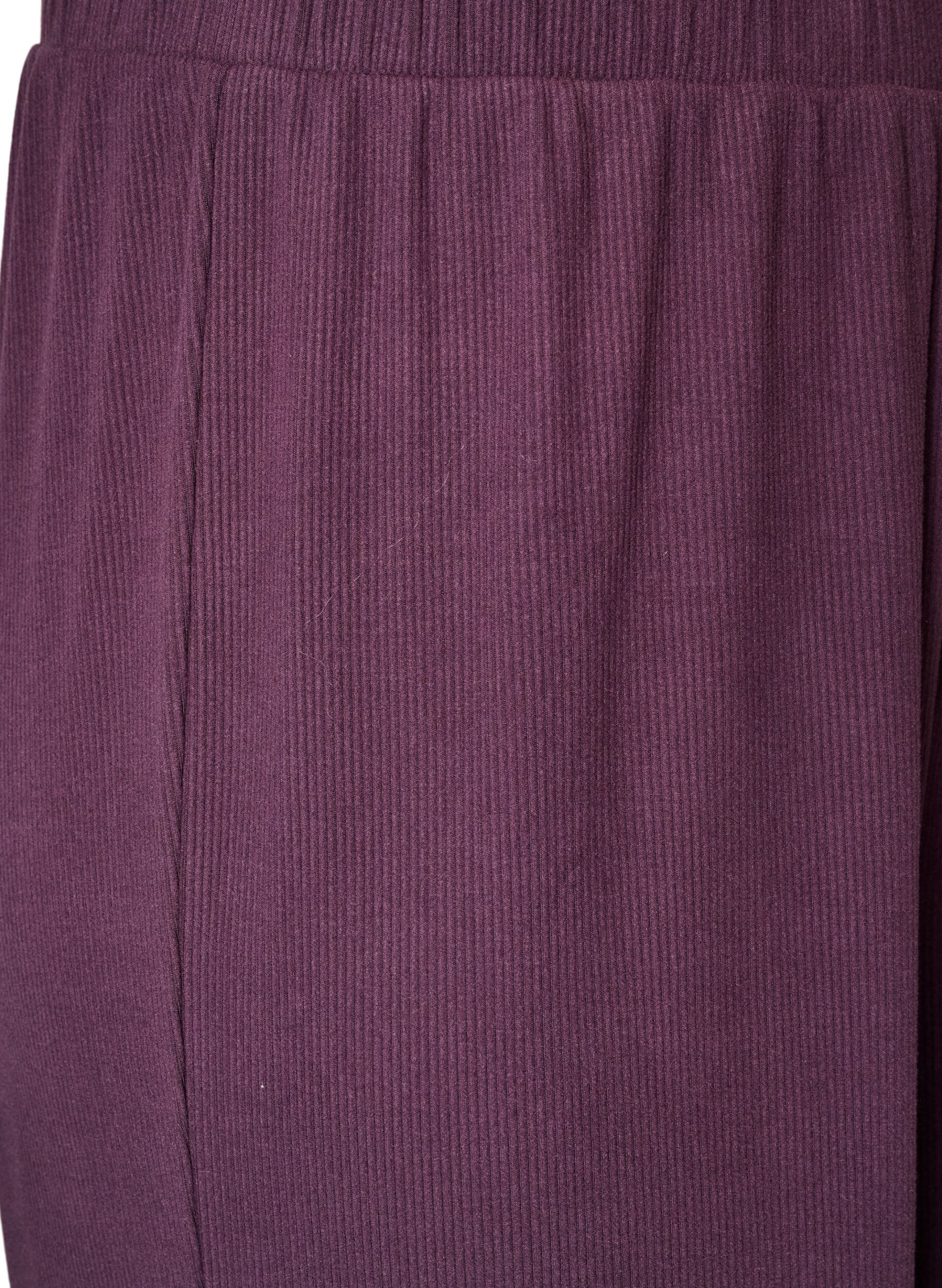 ZizziRibbestrikkede jerseybukser med vide ben, Lilla, Packshot image number 2