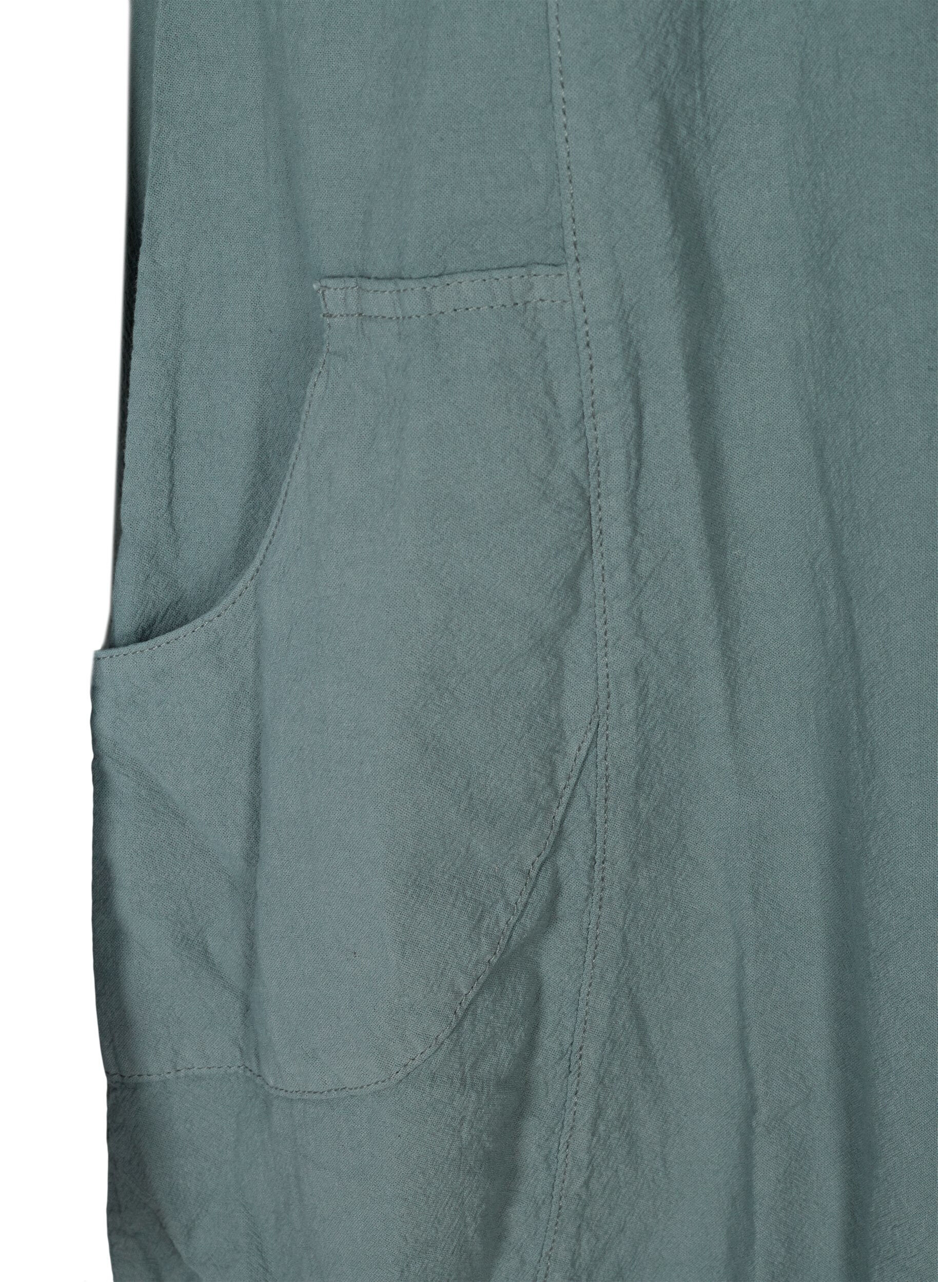 ZizziKortermet kjole i bomull, Gr&oslash;nn, Packshot image number 3