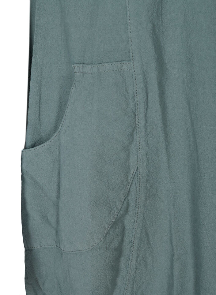 Kortermet kjole i bomull, Gr&oslash;nn, Packshot image number 3