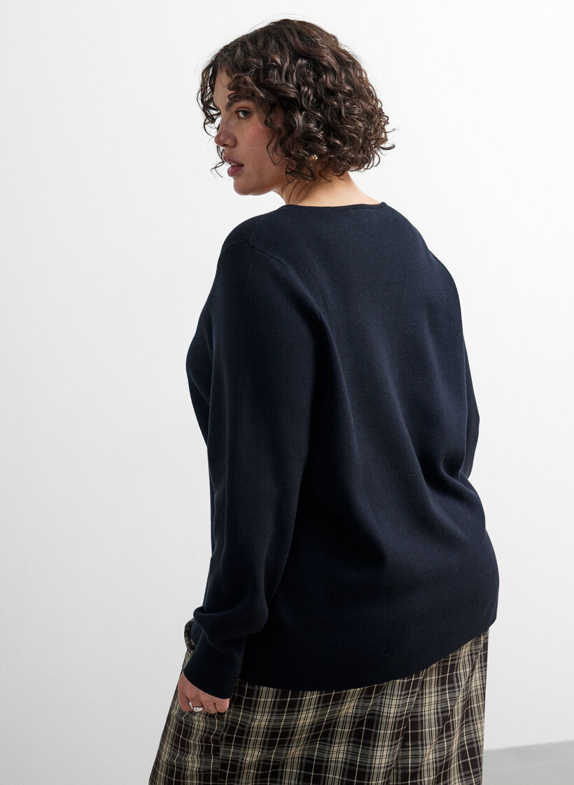 Cardigan med toveis glidel&aring;s, Svart, Model image number 2