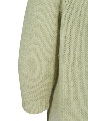Strikket cardigan med 3/4-ermer, Desert Sage, Packshot image number 3