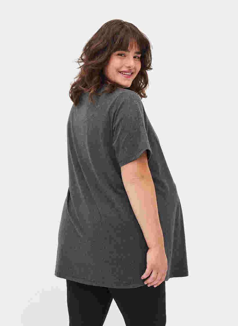 T-skjorte til gravide i bomull, Dark Grey Melange, Model image number 1