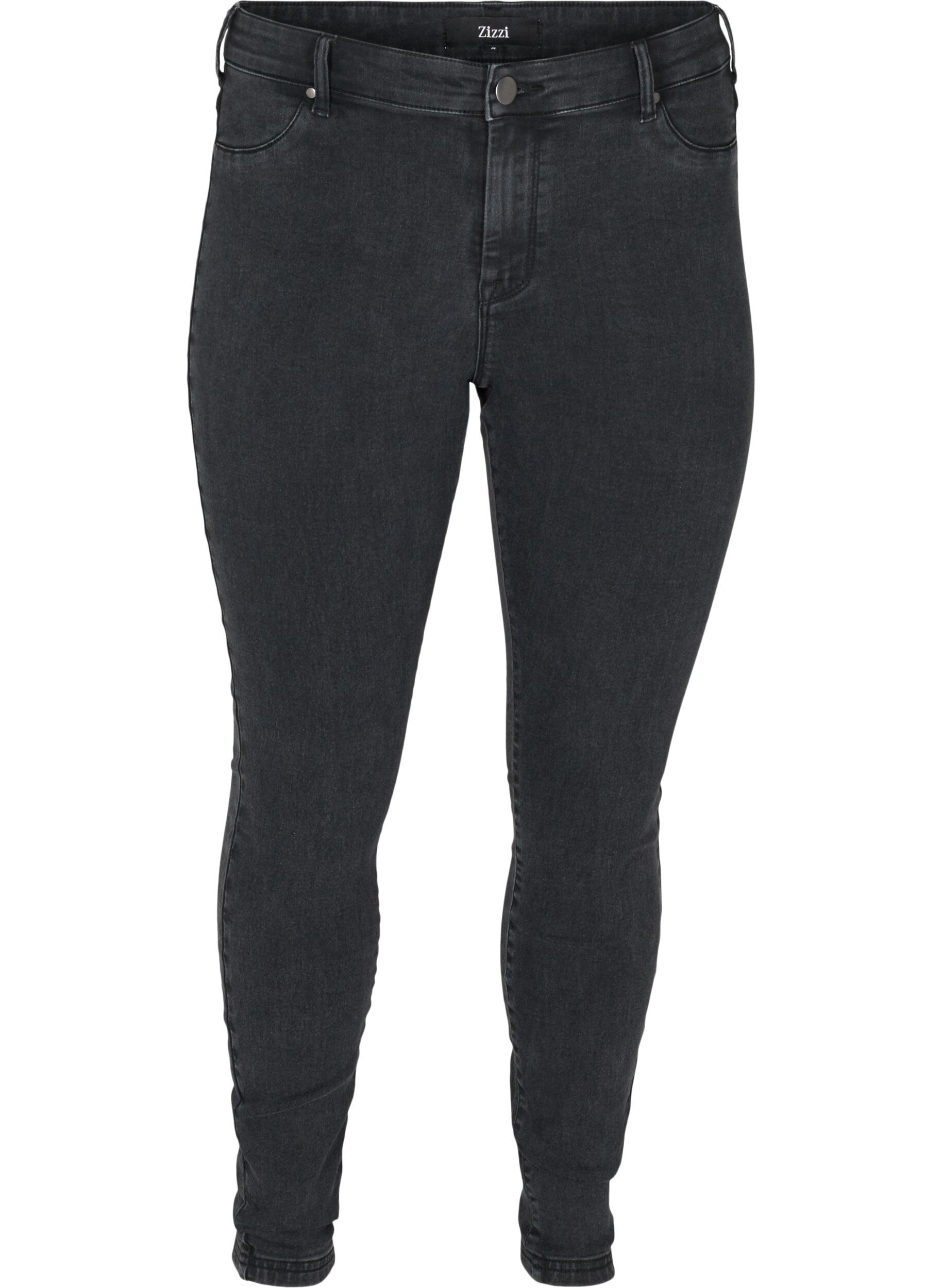 Zizzi Jeggings i bomullsmiks, Grey Denim, Packshot image number 0