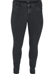 Jeggings i bomullsmiks, Grey Denim