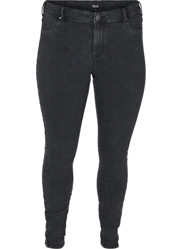 Jeggings i bomullsmiks, Grey Denim, Packshot image number 0