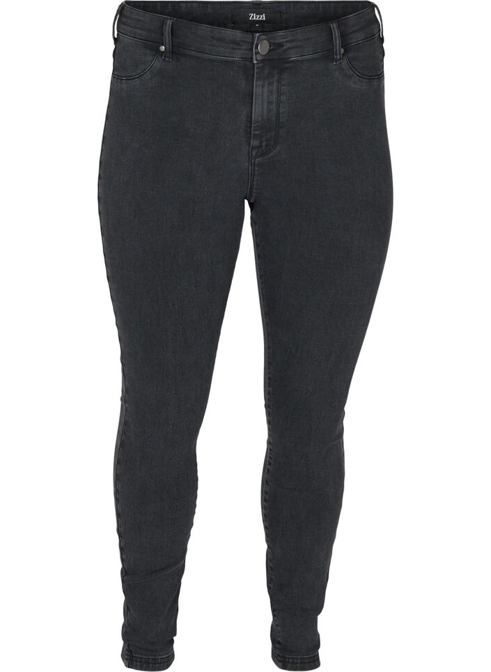 Jeggings i bomullsmiks, Grey Denim, Packshot image number 0