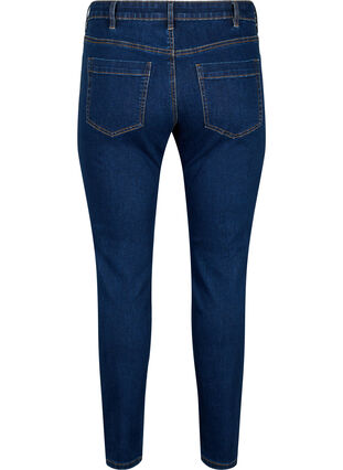 Emily jeans i smal passform og normalt høy midje, Dark blue, Packshot image number 1