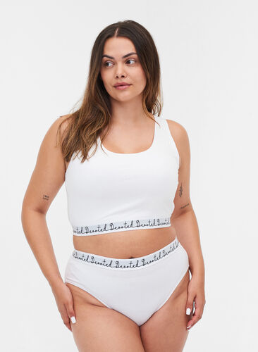 Bomullstruse med en normal høyde på livet, Bright White, Model image number 0