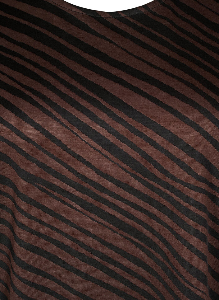 Mønstret kjole med 3/4-ermer, Brun, Packshot image number 2