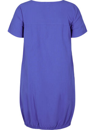 Kortermet kjole i bomull, Dazzling Blue, Packshot image number 1