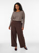 Stripete bluse med lange ermer, Brun, Model image number 1