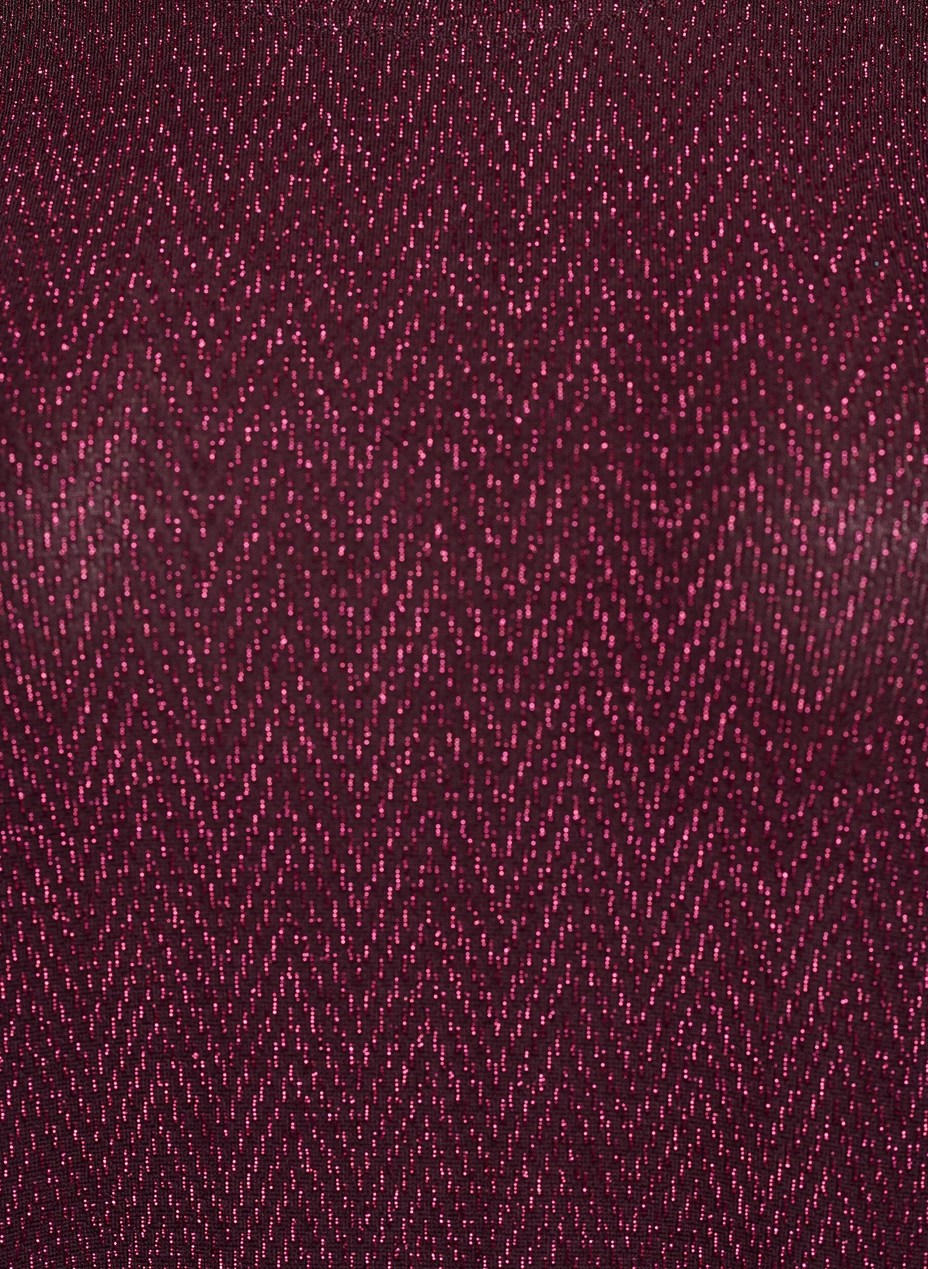 ZizziBluse med fiskebensm&oslash;nster og glittertr&aring;d, M&oslash;rk Bordeaux, Packshot image number 2