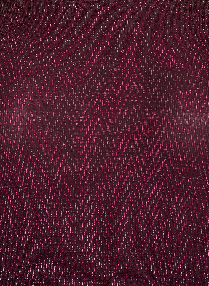 Bluse med fiskebensm&oslash;nster og glittertr&aring;d, M&oslash;rk Bordeaux, Packshot image number 2