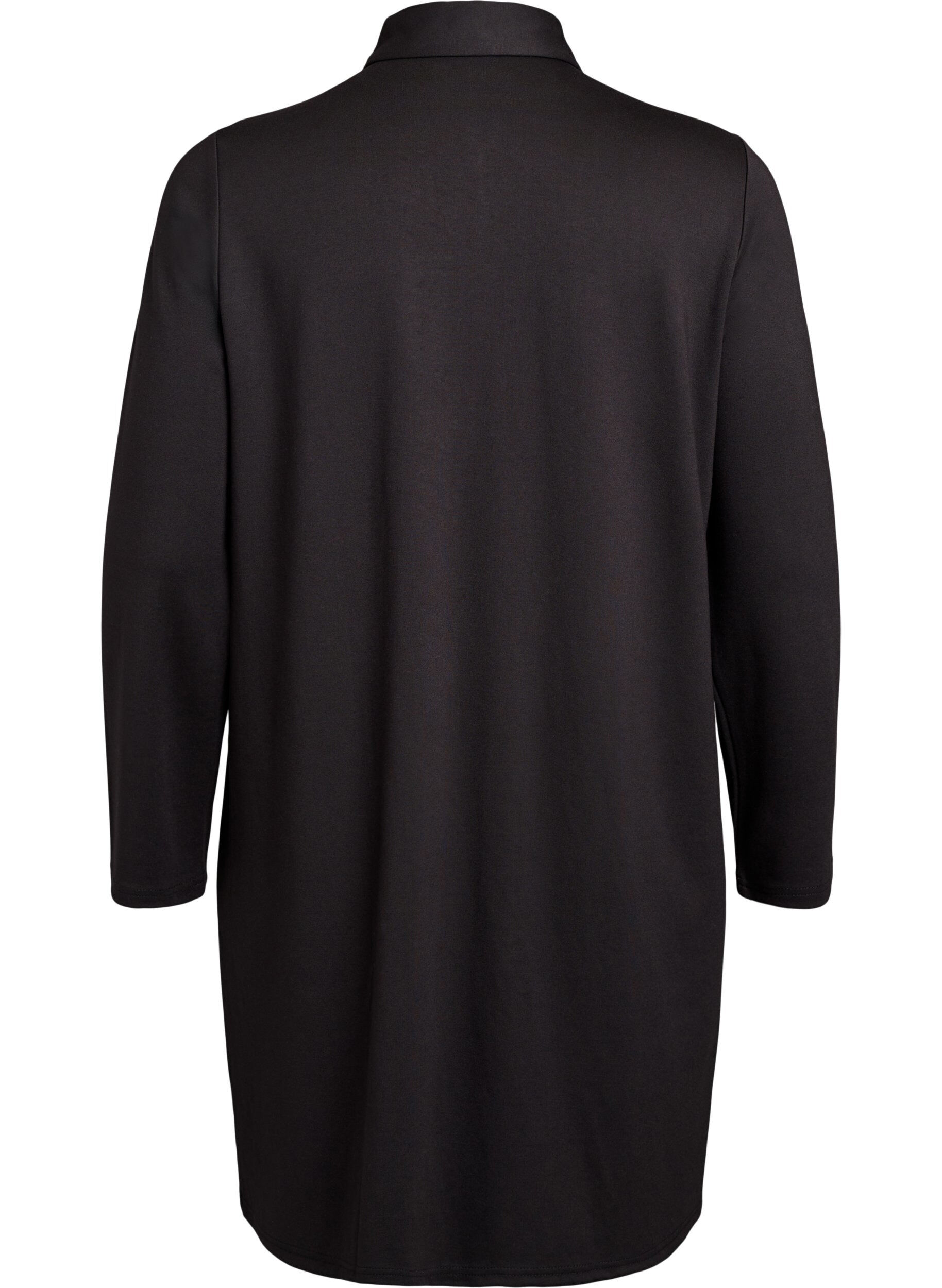 Zizzi Skjortekjole med dekorative knapper, Svart, Packshot image number 1