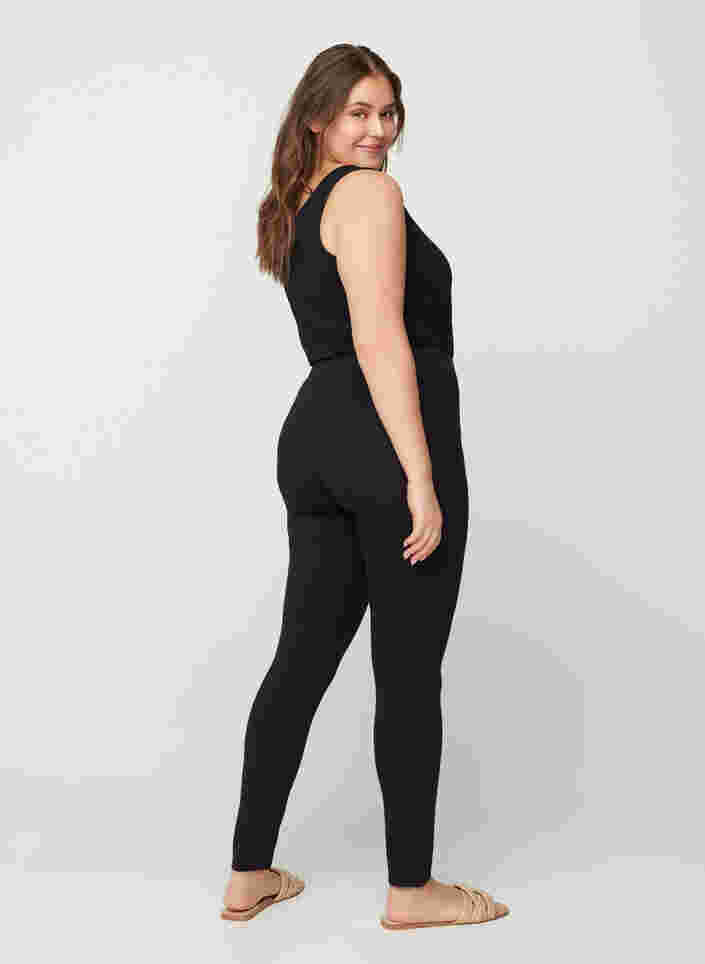 Lange basisleggings, Black, Model