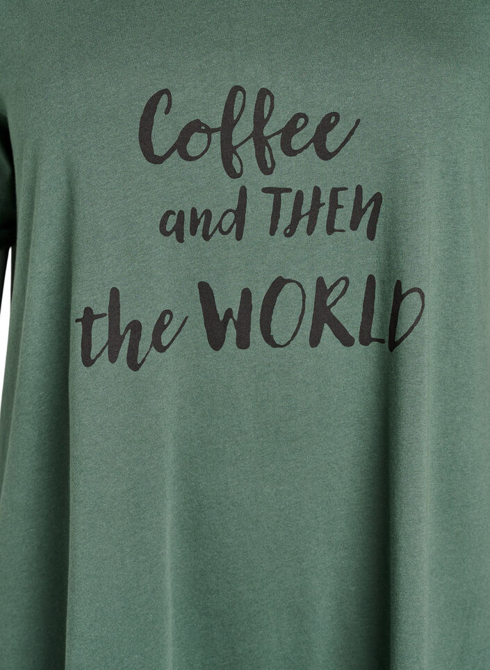 Kortermet nattkjole i &oslash;kologisk bomull, Gr&oslash;nn, Packshot image number 2