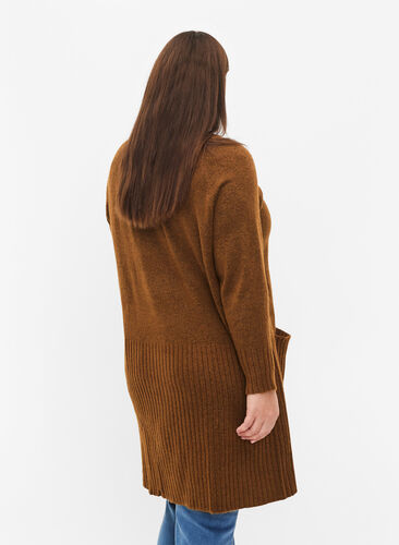 Lang strikket cardigan med lommer, Monk's Robe Mel., Model image number 1