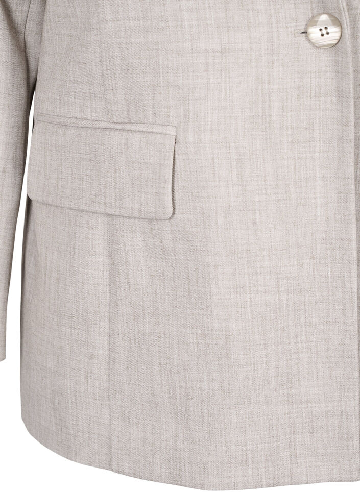 Melert blazer med knappelukking, String, Packshot image number 3