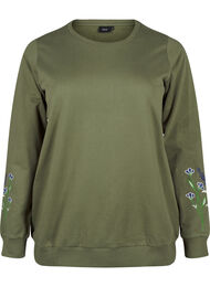 Genser med broderte blomster, D. L. Green W. emb.