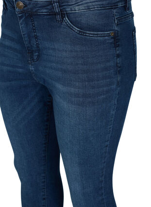 Kampanjevare - Cropped Amy jeans med splitt, Blue denim, Packshot image number 2