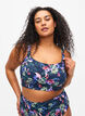 Mønstrete bikinitopp med justerbare stropper, Deep Palm AOP, Model image number 0