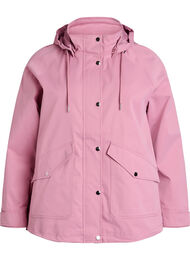 Kort v&aring;rjakke med avtagbar hette, Rosa