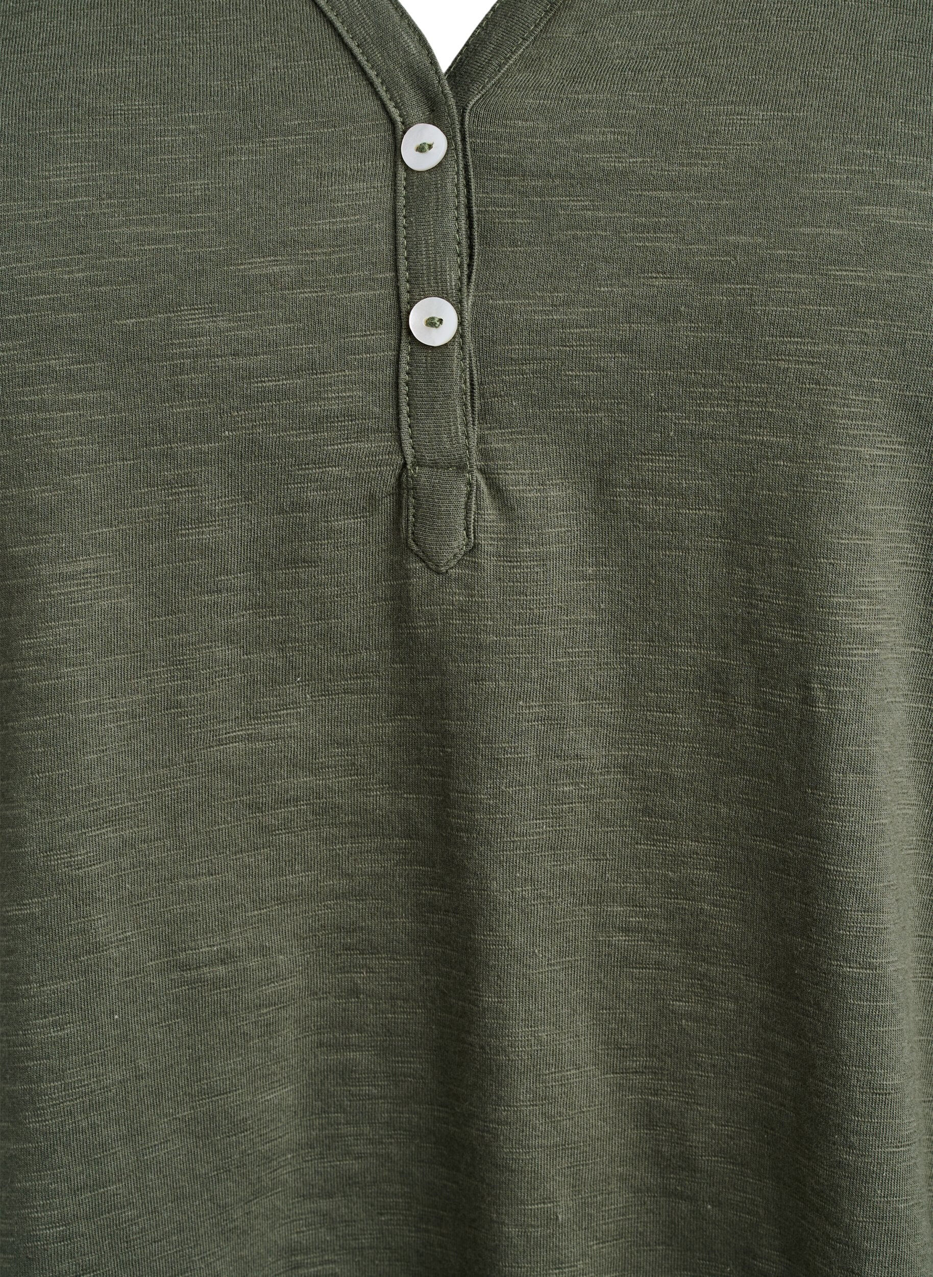 ZizziT-skjorte med knappdetalj, Gr&oslash;nn, Packshot image number 2
