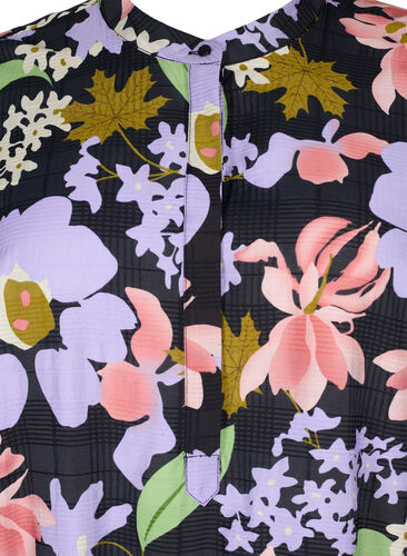 Blomstrete tunika i viskose, Purple Green Flower, Packshot image number 2
