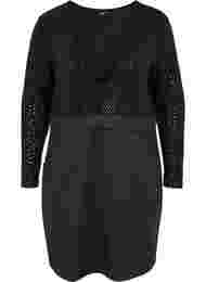 Tettsittende kjole med glitterstruktur, Black